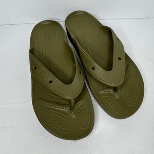 Crocs Modi Sport Olive Green Walking Outdoor Flip Flop Sandals Men's Size 13